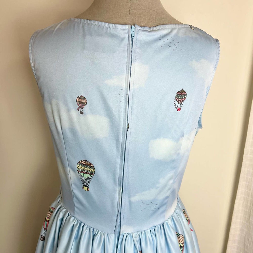 Lindy Bop Light Blue Hot Air Balloon Swing Dress - Picture 5 of 6